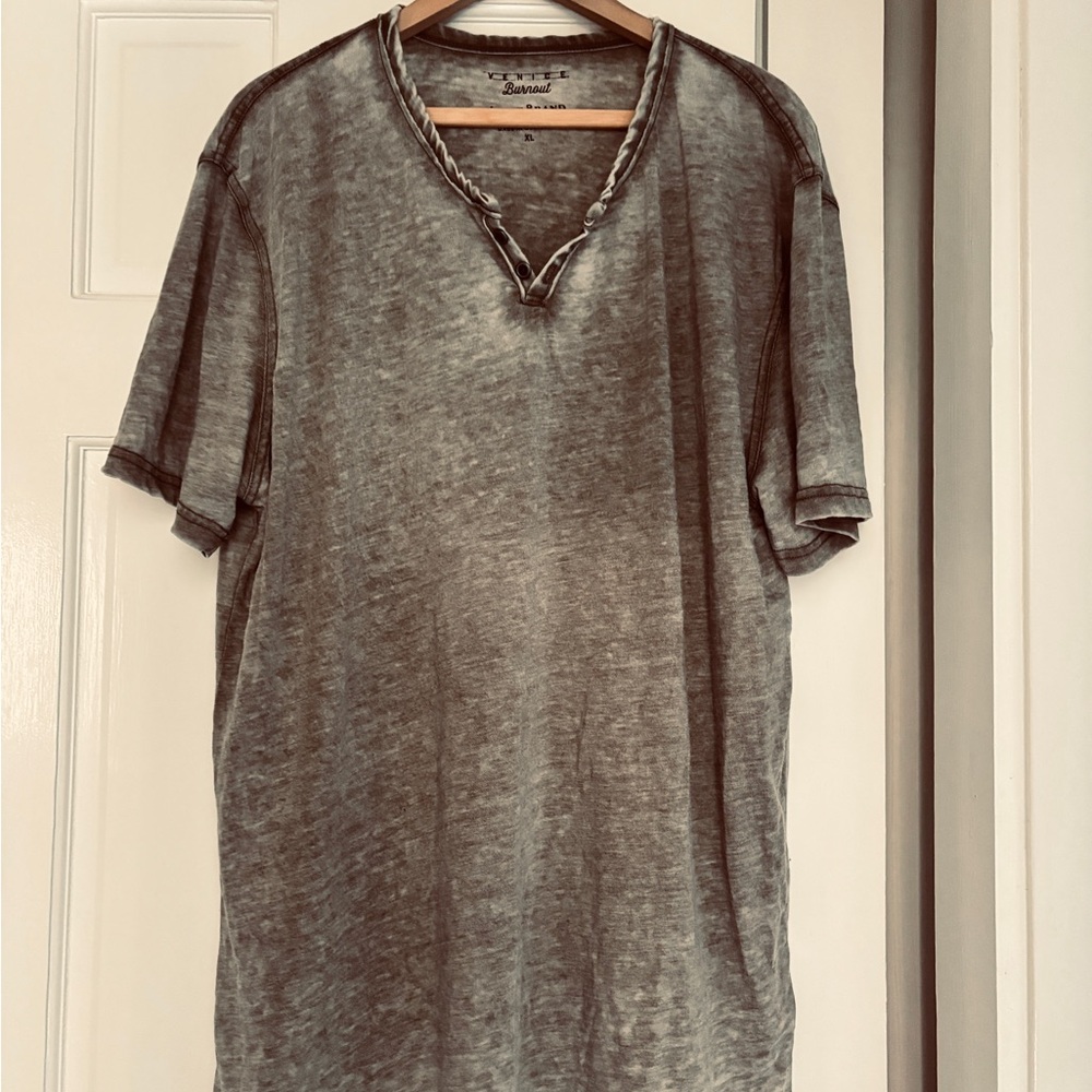 Lucky Brand Gray Venice Burnout Tee